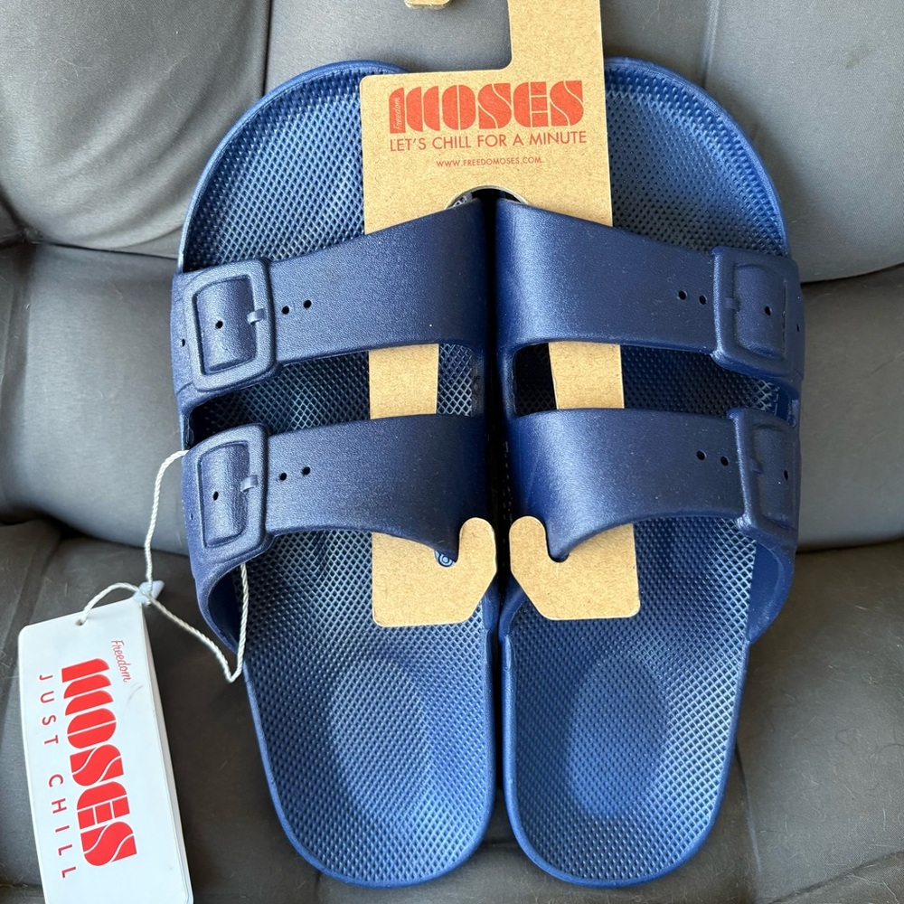 Hey Dude Blue Slide Sandals